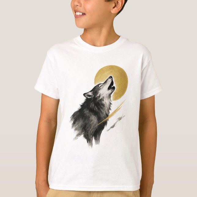 Camiseta 【Wolf Moon Kids T-Shirt】 (Frente)