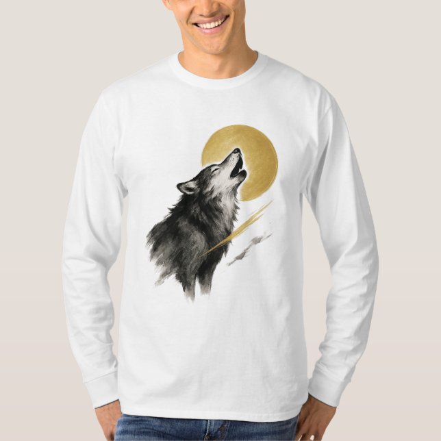 Camiseta 【Wolf Moon Long Sleeve T-Shirt】 (Frente)