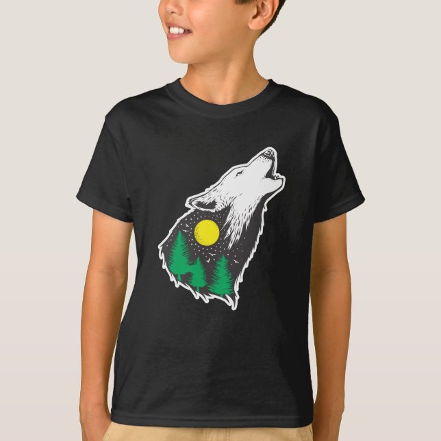 Camiseta Wolf Moon Proteção do Ambiente Florestal (Frente)