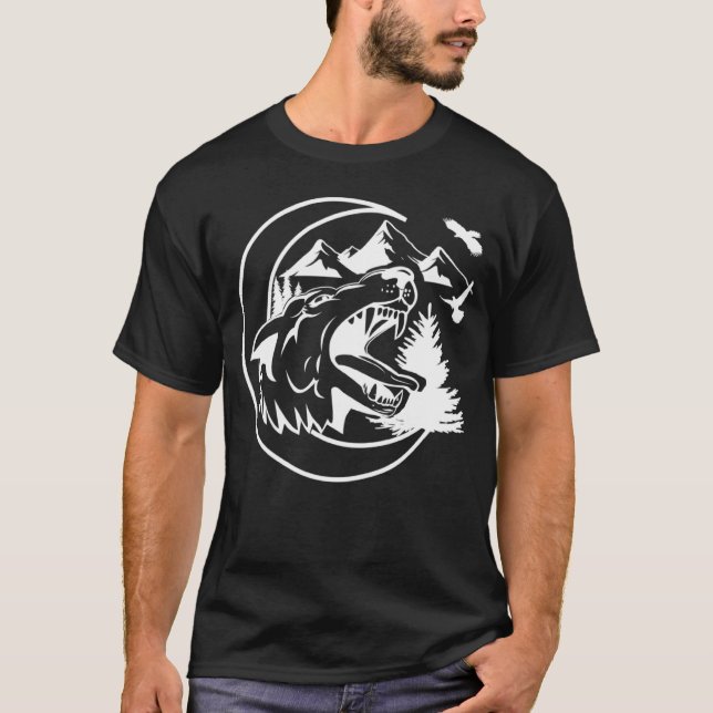 Camiseta Wolf Moon Wild Mountain Wolf uivando Noite Animal (Frente)