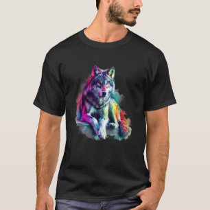 Camiseta Wolf Motif Forest Amante de os animais Art Wild An