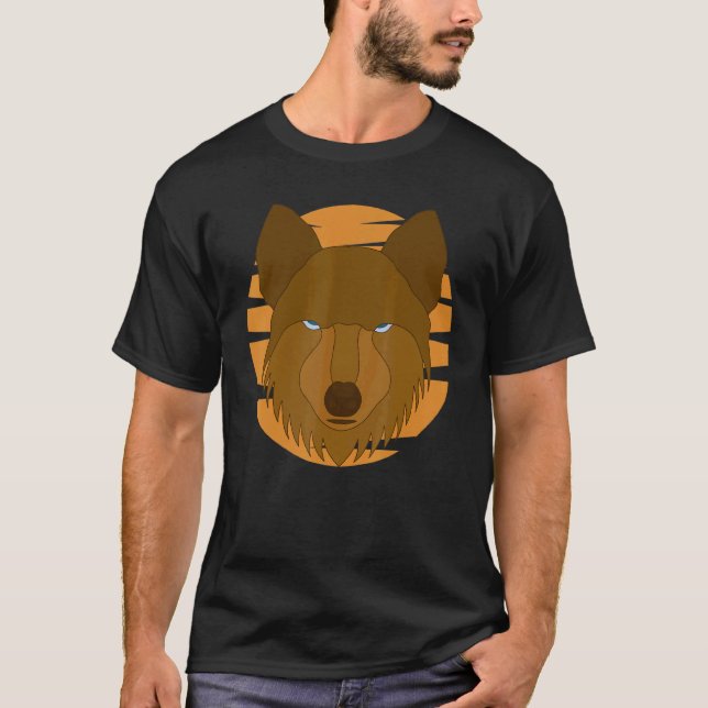 Camiseta Wolf Motif Predator Face Wolfs (Frente)