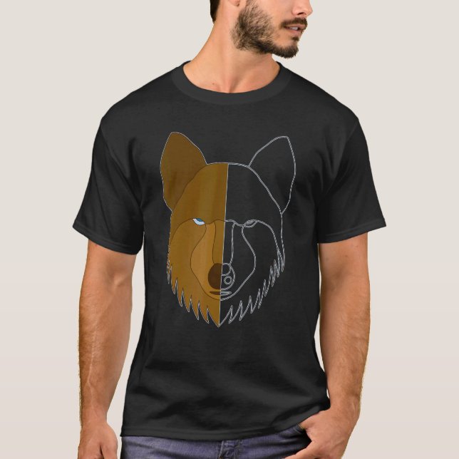 Camiseta Wolf Motif Predator Face Wolfs (Frente)