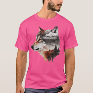 Camiseta Wolf Mounises Landscape Animal Art Amante de os an