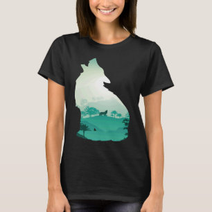 Camiseta Wolf Mountain Wolf Animais Selvagens Ameaçados A