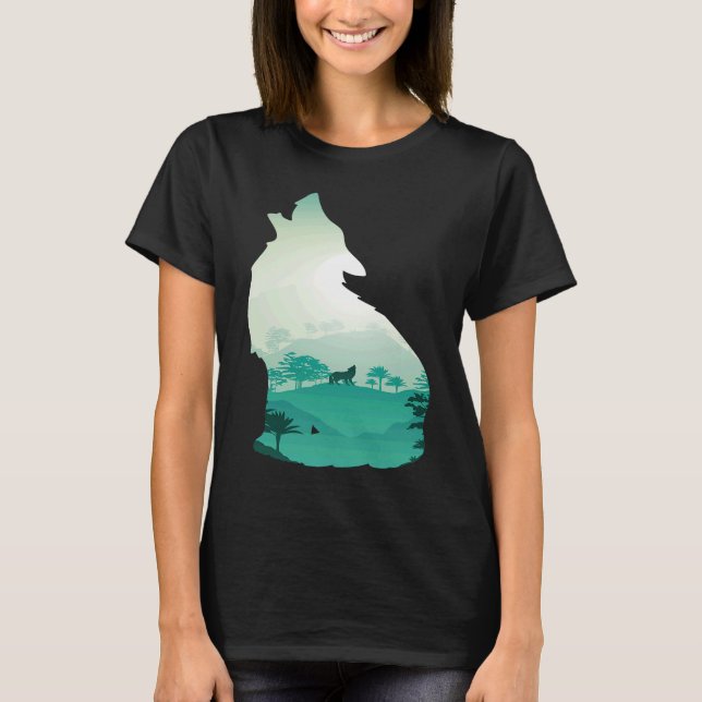 Camiseta Wolf Mountain Wolf Animais Selvagens Ameaçados A (Frente)