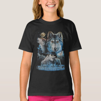 Camiseta Wolf Pack Kids T-Shirt - Brilho na impressão escur