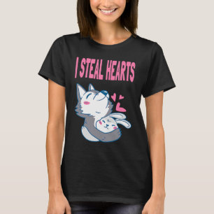 Camiseta Wolf Rabbit Bunny Casal Love Dia de os namorados