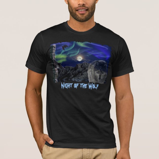 Camiseta Wolf, Ravens, Pole Totem e Aurora T-Shirt (Frente)