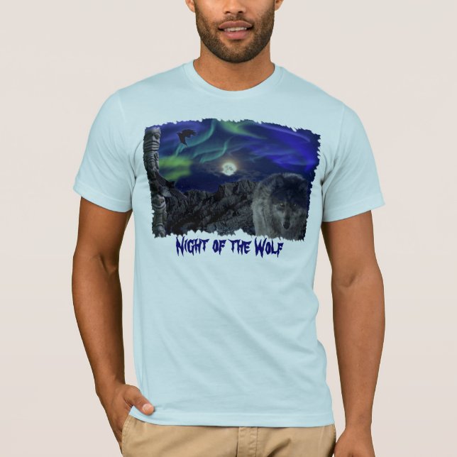 Camiseta Wolf, Ravens, Pole Totem e Aurora T-Shirt (Frente)