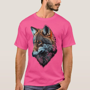 Camiseta Wolf Retrait Blue Eyes Animal Print Art Wolf