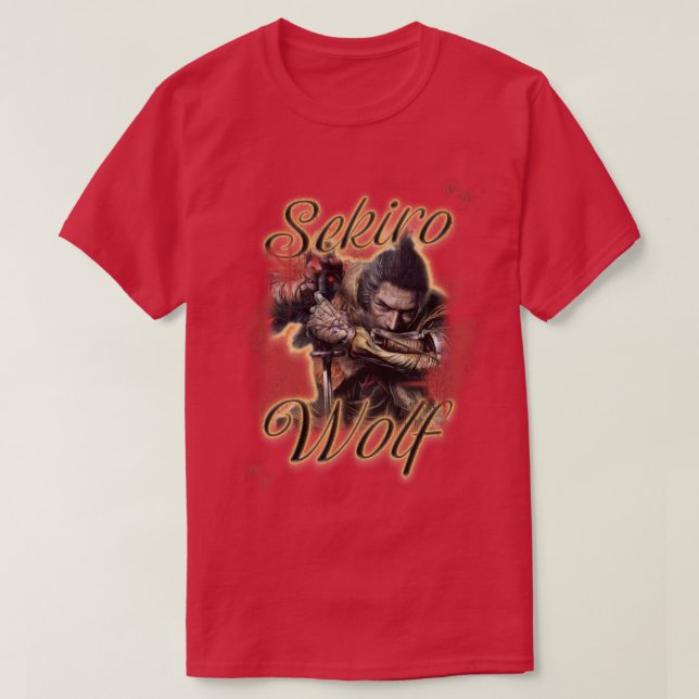 Camiseta Wolf Sekiro Vintage Airbrush Tee (Frente do Design)
