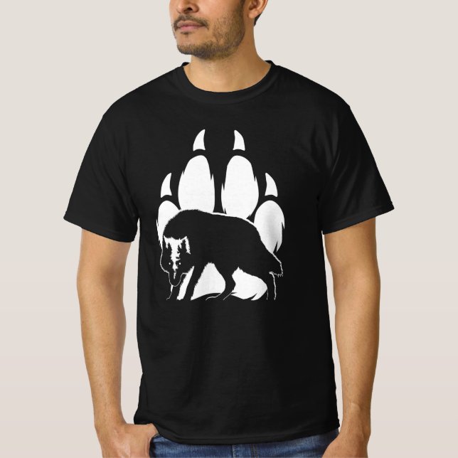 Camiseta Wolf Silhouette e Pegada (Frente)