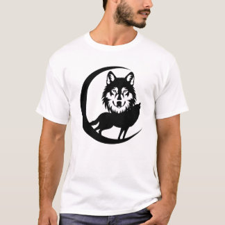 Camiseta Wolf Silhouette misterioso na Natureza com Night P