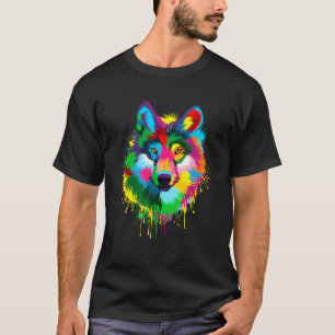 Camiseta Wolf Splash Trabalho de arte Hunter Wildlife Amant