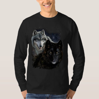 Camiseta Wolf Star Wolves Wild Moon Stars Loyal Cinza Wolf