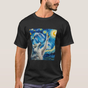 Camiseta Wolf Starry Night Wilderness Howling Moons Van Gog