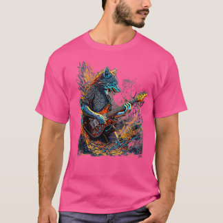 Camiseta Wolf tocando violão elétrico