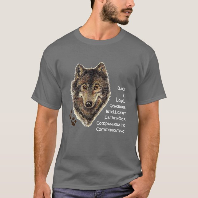 Camiseta Wolf Totem, guia animal - Símbolo inspiracional (Frente)