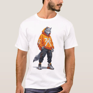 Camiseta Wolf Urbano Vibes - Design de Streetwear Fúturísti