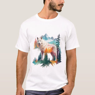 Camiseta Wolf Vetor Art Animal Majtic Nature Wildife