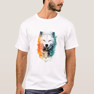 Camiseta Wolf Wild Nature Animal Colors Art Paint