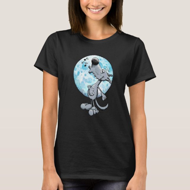 Camiseta Wolf With Moon I Singing Wolf Full Moon Music (Frente)