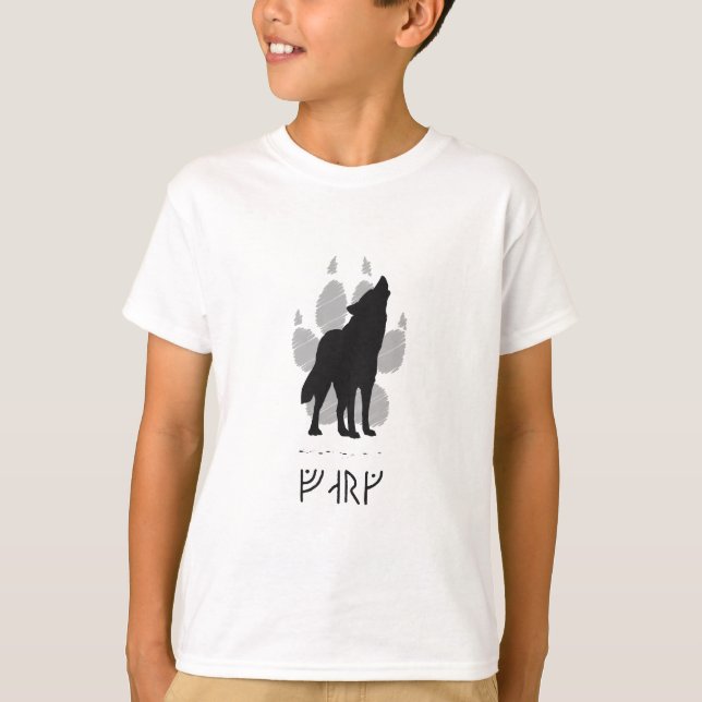 Camiseta Wolf with viking rune (Frente)