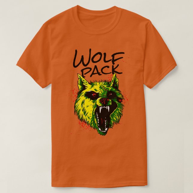 Camiseta Wolf Wolf Pack Wild Animal Zangado (Frente do Design)