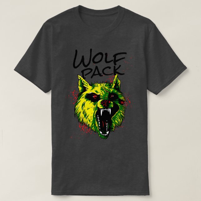 Camiseta Wolf Wolf Pack Wild Animal Zangado (Frente do Design)