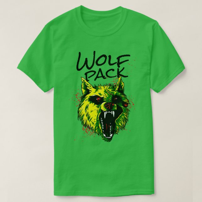 Camiseta Wolf Wolf Pack Wild Animal Zangado (Frente do Design)