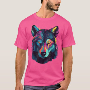 Camiseta Wolf Wolf Pop Art Colorir Art