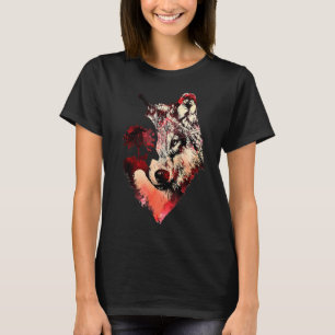 Camiseta Wolf Wolf Silhouette Landscape Adventure Wild Anim