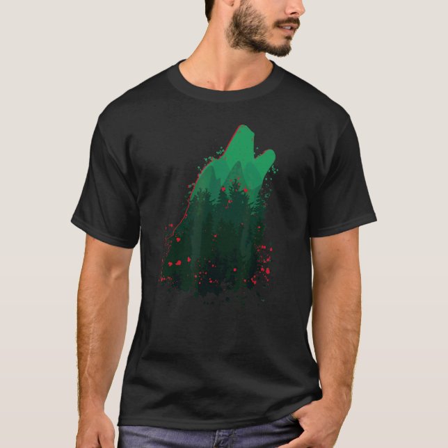 Camiseta Wolf Wolf Silhouette Wolves Head Predator Wild Ani (Frente)