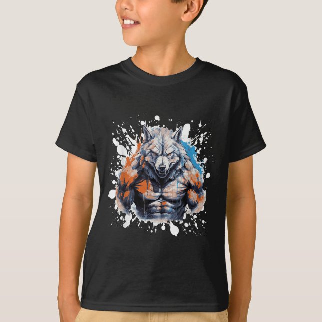 Camiseta Wolf Workout Gym Fighter Bodybuilder  (Frente)