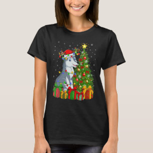 Camiseta Wolf Xmas Holiday Papais noeis Wolf Árvore de Nata