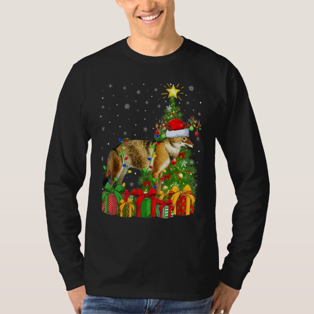Camiseta Wolf   Xmas Holiday Santa Wolf Christmas Tree (Frente)
