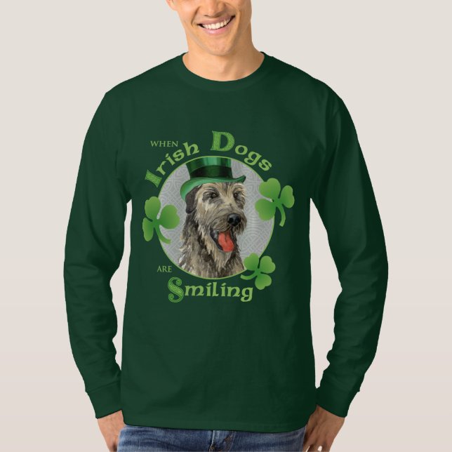 Camiseta Wolfhound irlandês do dia de St Patrick (Frente)