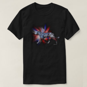 Camiseta Wolfhound Red White e Blue, um irlandês patriótico