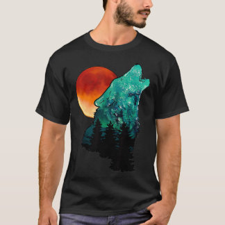 Camiseta Wolf's Howling Men Wolf Howling Na Lua