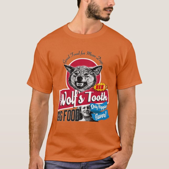 Camiseta Wolfsooth Dog Food Dirty Hippie Flavor funny retro (Frente)