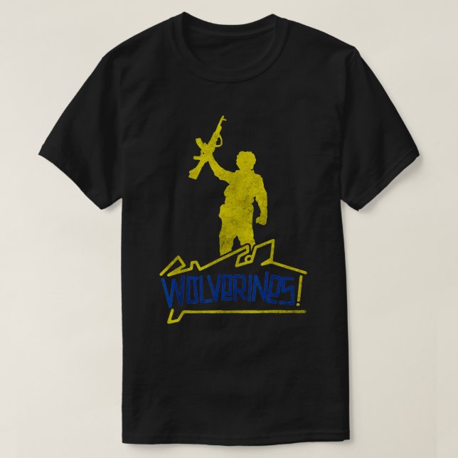 Camiseta Wolverines Apoiam A Ucrânia, Eu Defendo A Ucrânia  (Frente do Design)