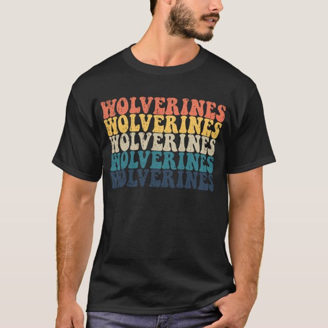 Camiseta Wolverines Segundo grau do Esporte Equipe Retro Wo (Frente)