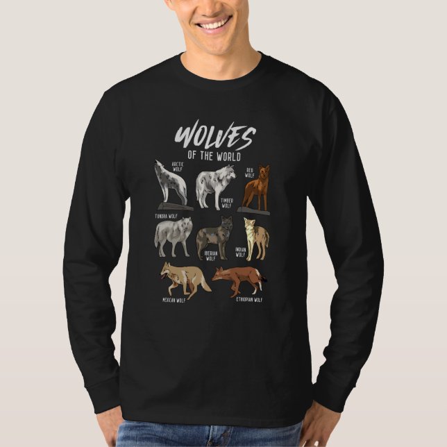 Camiseta Wolves Animals of the World Wolf Hunter Educationa (Frente)