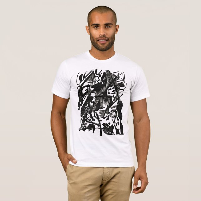 Camiseta Wolves Reborn – Retro B&W Expression Tee (Frente Completa)