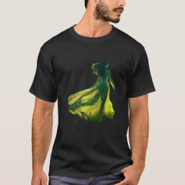 Camiseta Woman in a Flowing Gown on Short Sleeve Black Tee
