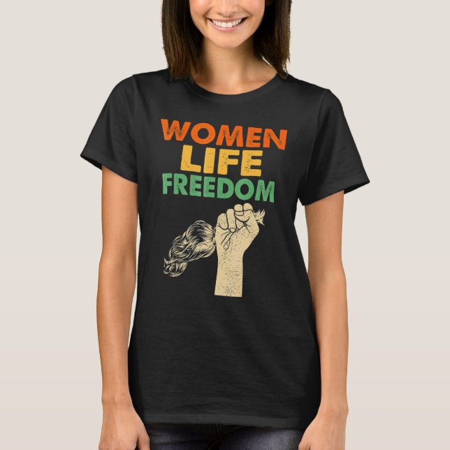 Camiseta Woman Life Freedom Iran Zan Zendegi Azadi Persian  (Frente)