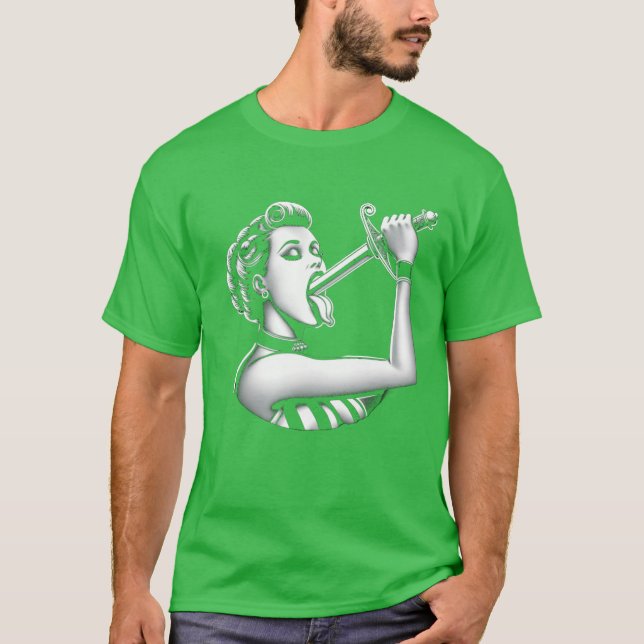Camiseta Woman Swallowing Sword Side Show Carnival boy (Frente)