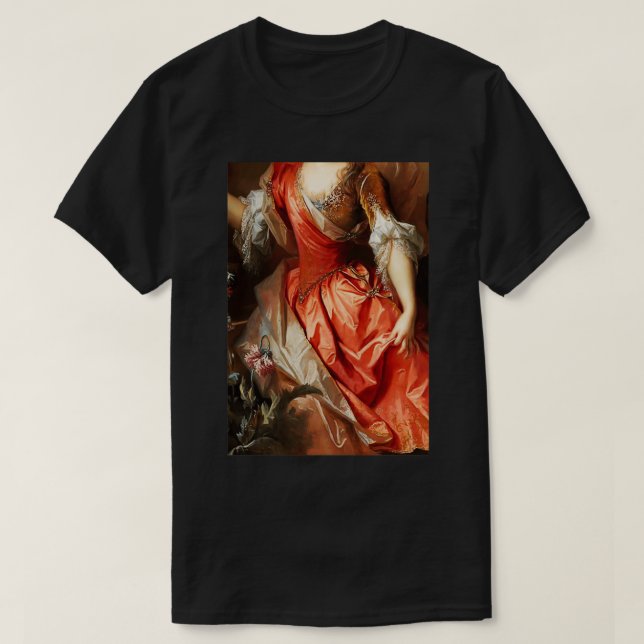 Camiseta Woman with Pink and Gold Dress Renaissance Paintin (Frente do Design)