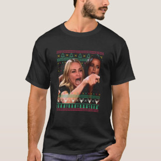 Camiseta Woman Yelling At A Cat Ugly Christmas Sweater Meme